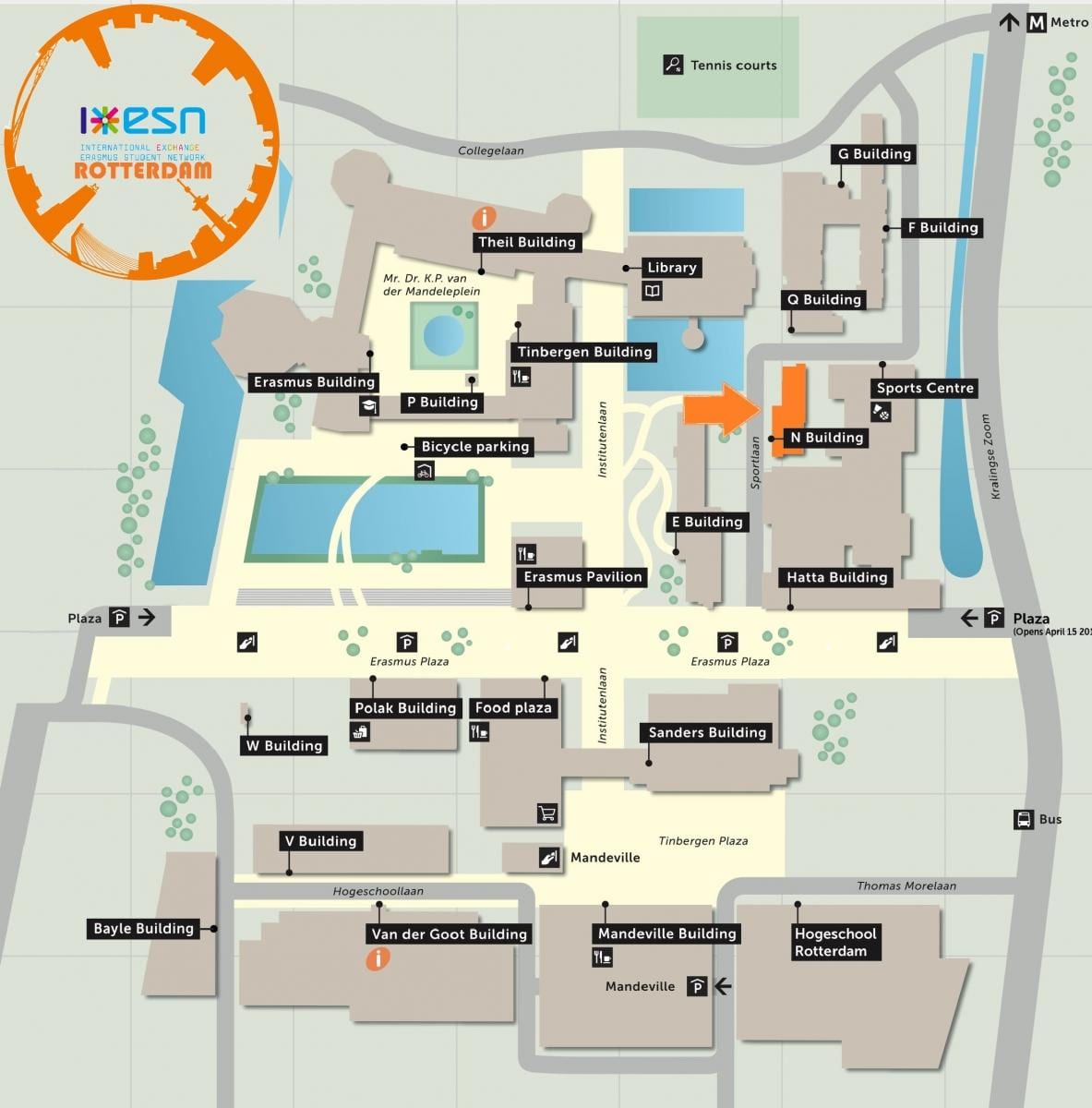Mapa erasmus university Rotterdam 