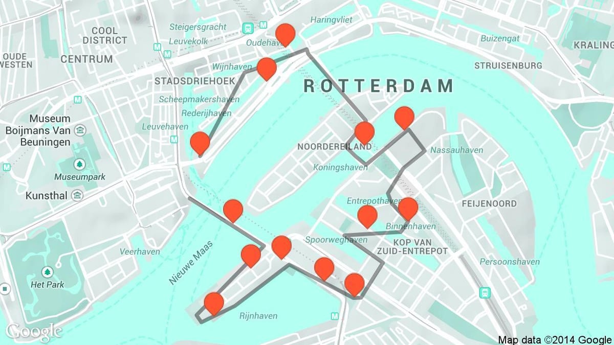 Mapa Rotterdamu architektury 