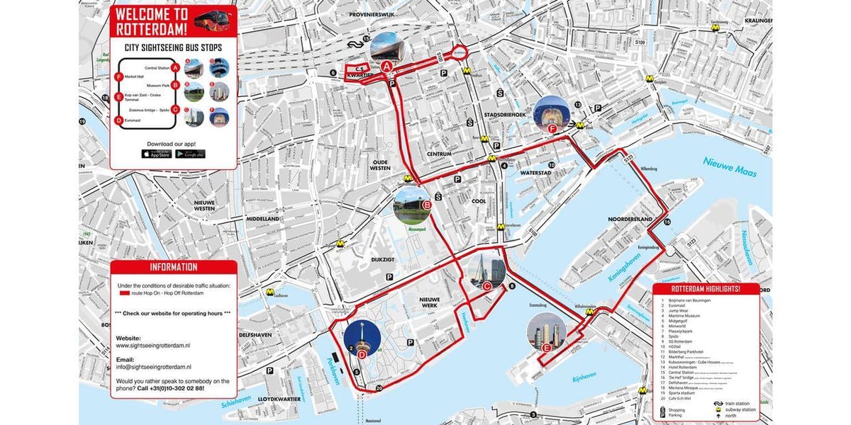 Mapa Rotterdamu autobus 