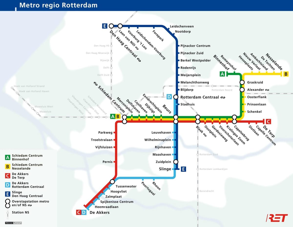 Rotterdam metro mapy