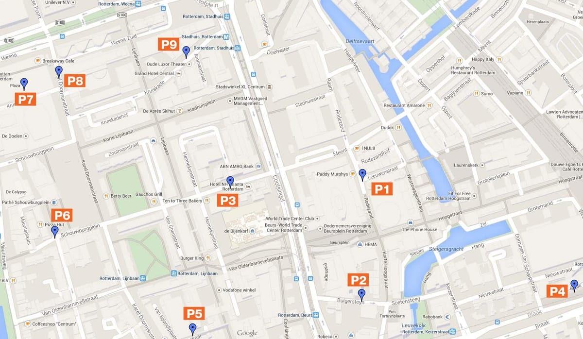 Mapa Rotterdamu parkovací zóny 