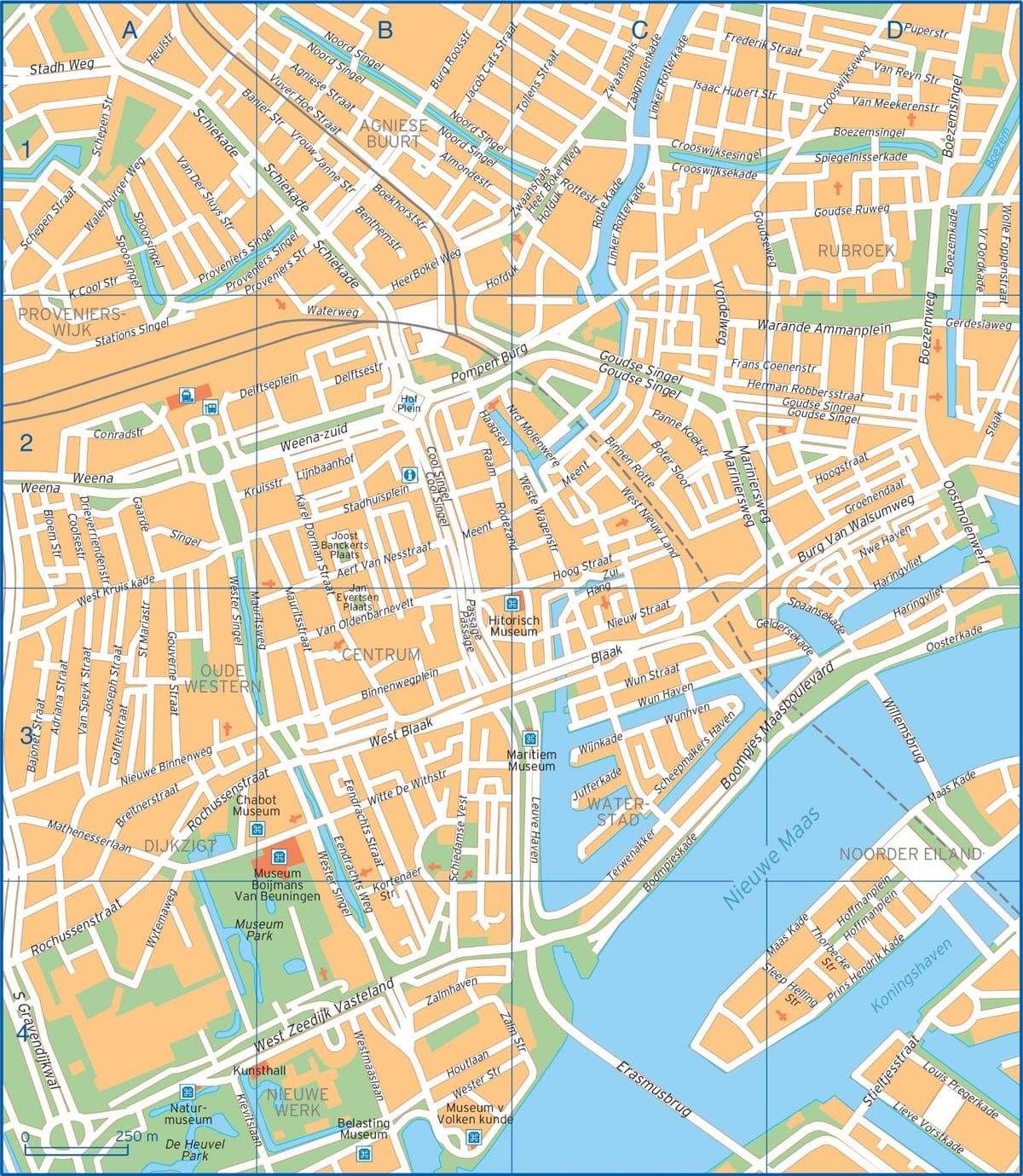 Mapa Rotterdamu ulici 