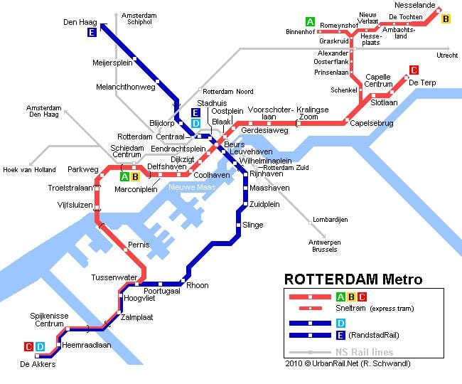 ret Rotterdam tramvaj mapa