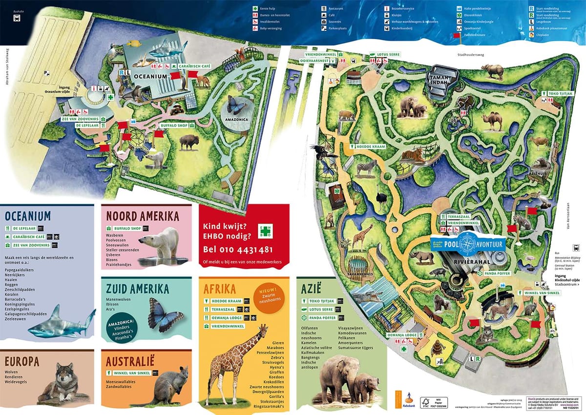 Mapa Rotterdam zoo 