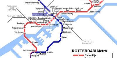 Rotterdam veřejné dopravy mapu