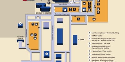 Mapa Rotterdam letiště 
