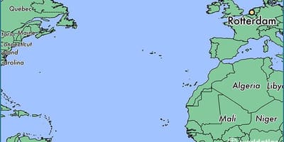 Mapa Rotterdamu na světě 