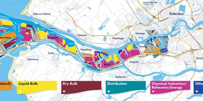Mapa přístavu Rotterdam 